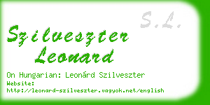 szilveszter leonard business card